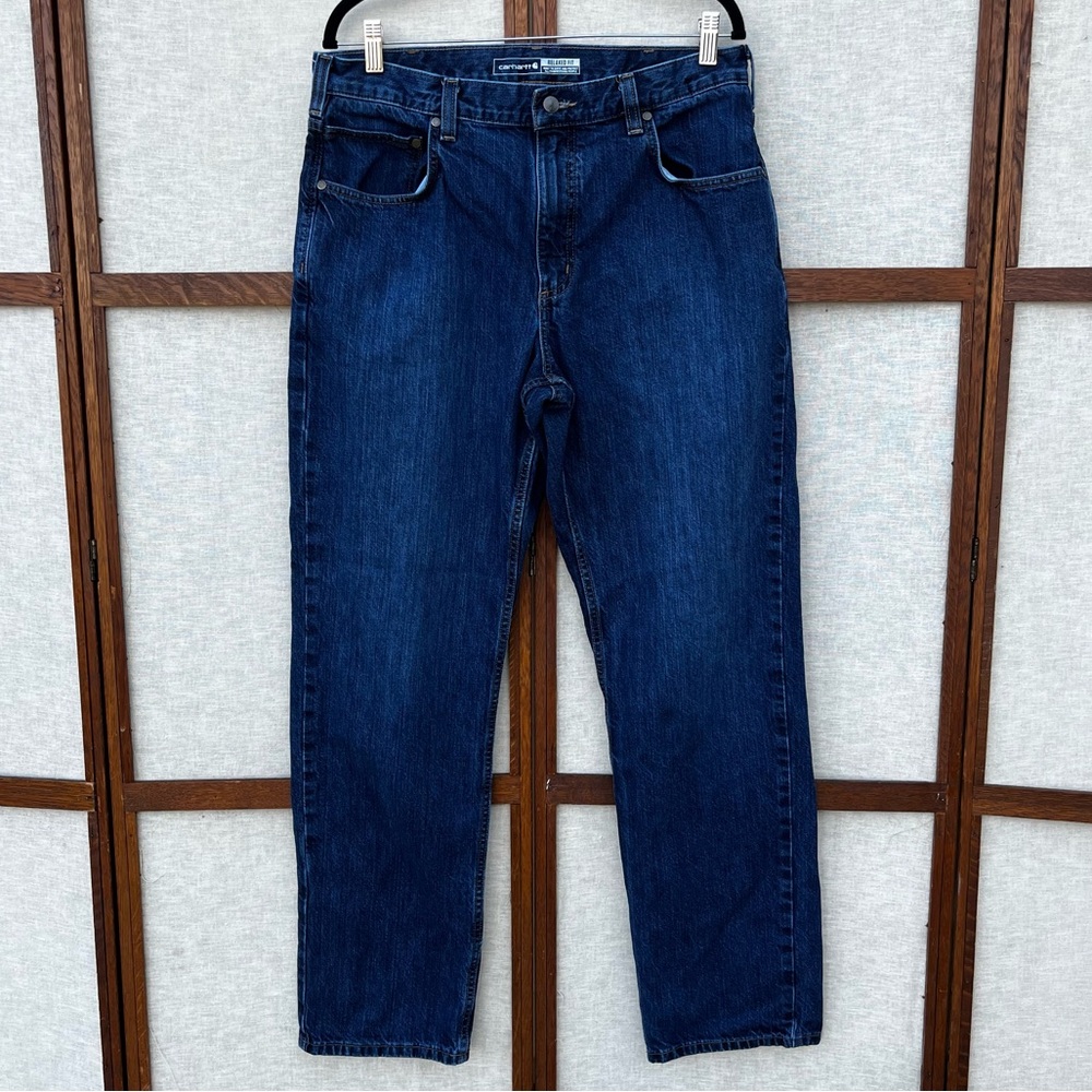 Carhartt Men’s Relaxed Straight Rugged Flex Blue Jeans - 36x34